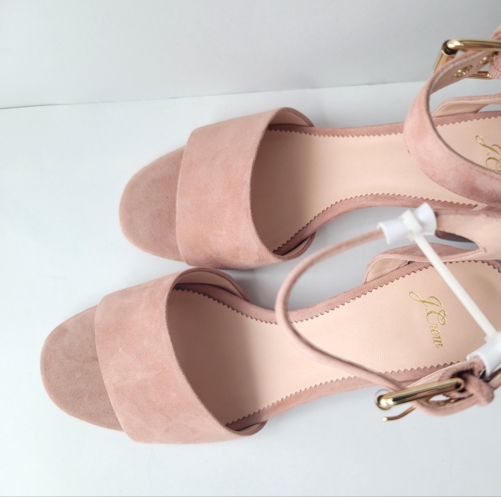 J. Crew Wide - Strap Penny Sandals in Suede, Frosted Taupe, 9.5 - Picture 11 of 13